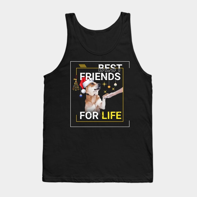 Basenji Dog Best Friends for Life Christmas Tank Top by Xpert Apparel